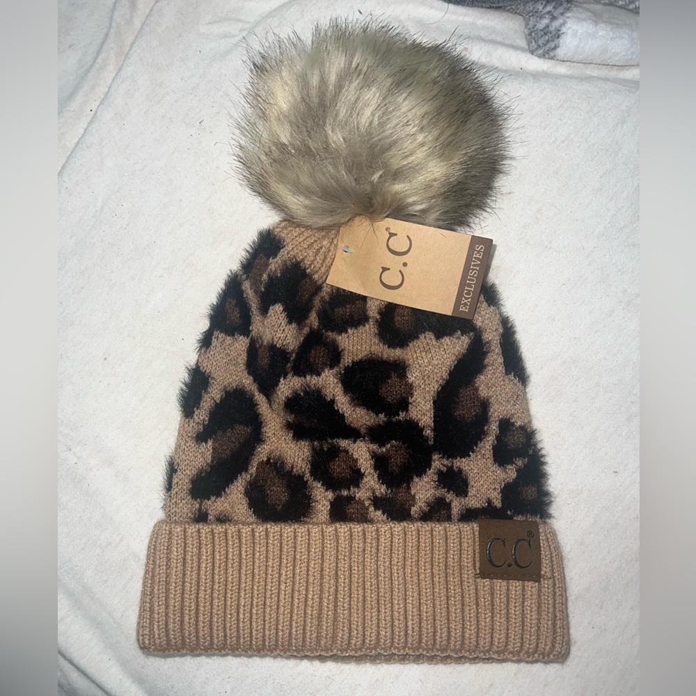 C.C Leopard print beanie